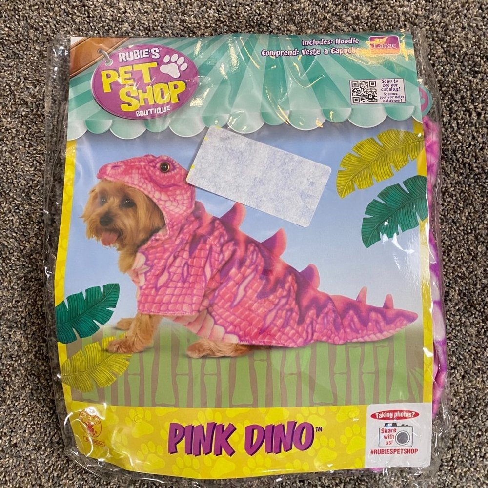 Rubie's Pet Shop Boutique PINK DINO Dinosaur‎ Dog Halloween Costume Size Large - Picture 10 of 10